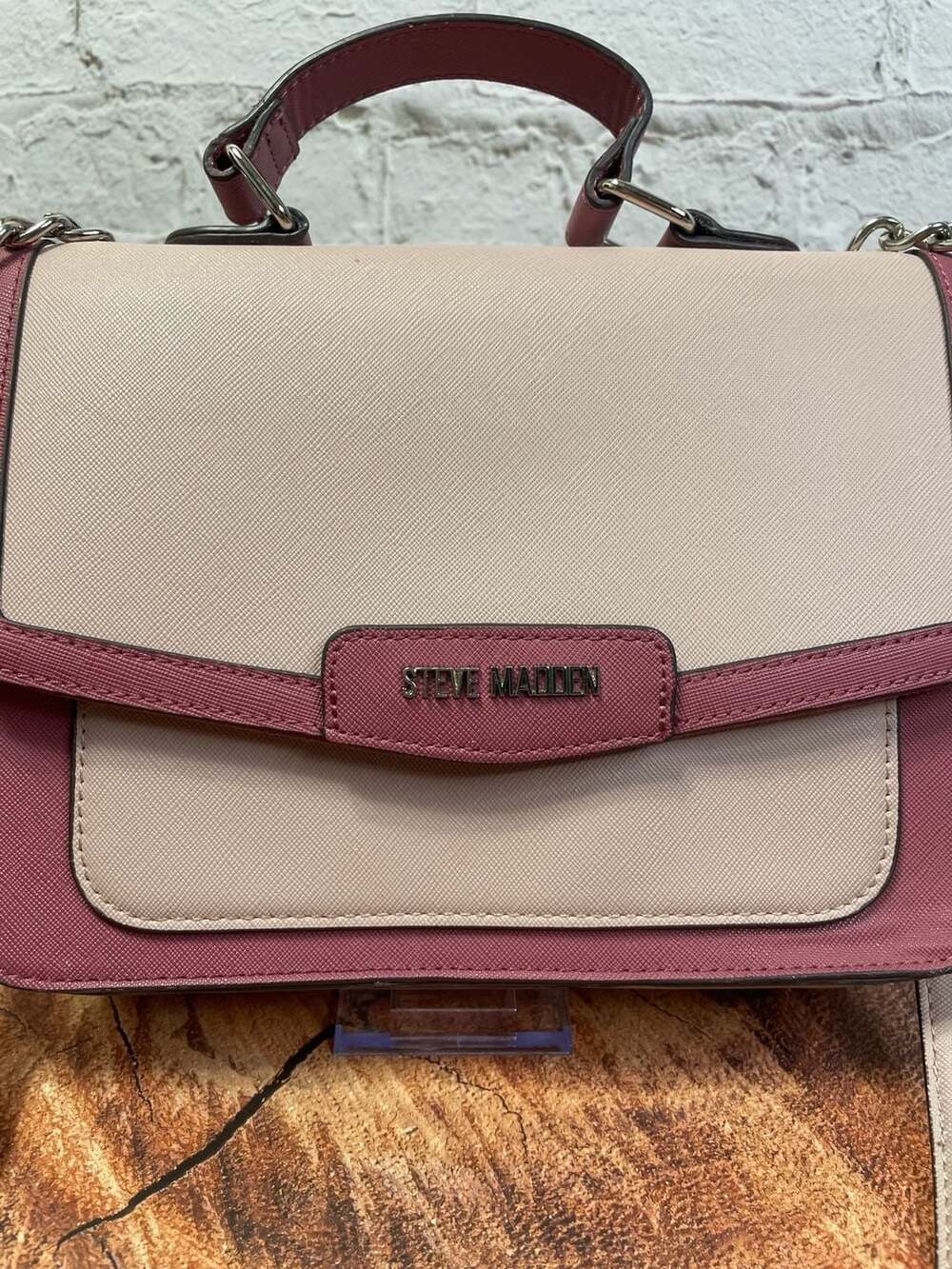Steve Madden Crossbody Satchel Handbag Pink Top Handle Bag